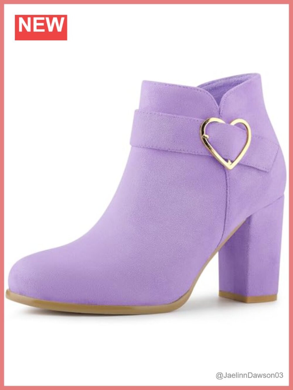 Faux Suede Chunky Block Heel Ankle Boots Buckle Side Zip Booties